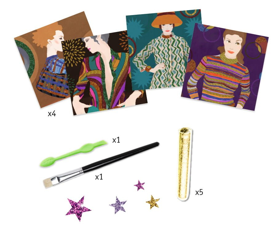 DJECO Zestaw artystyczny z brokatem MODA 9-15 lat DJECO Zestaw artystyczny z brokatem MODA 9-15 lat