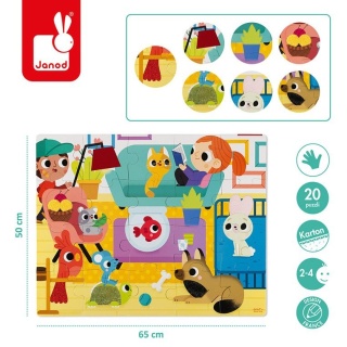 Puzzle sensoryczne Zwierzęta Domowe Janod