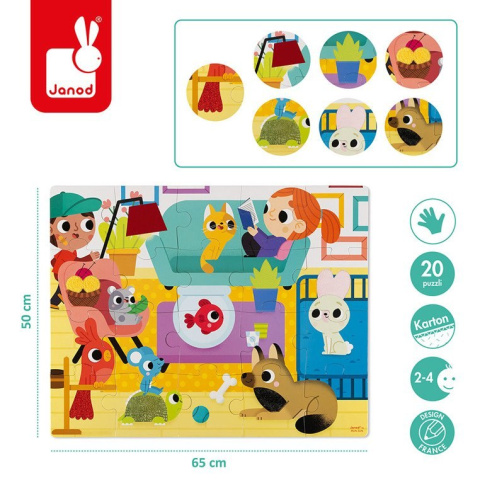 Janod Puzzle sensoryczne Zwierzęta Domowe Janod Puzzle sensoryczne Zwierzęta Domowe
