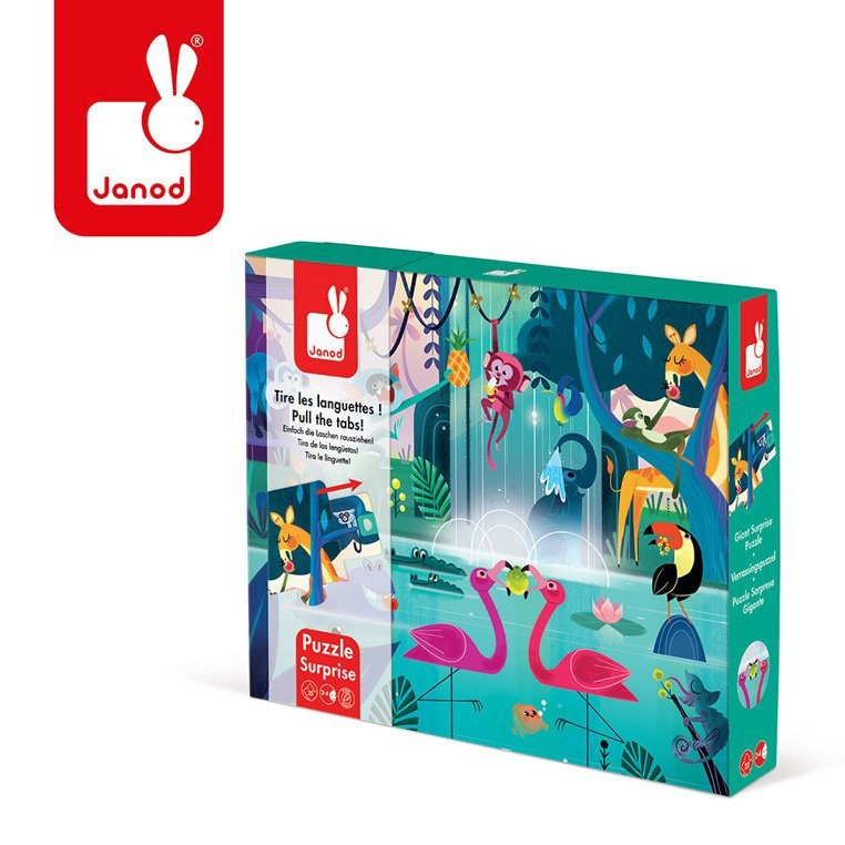 Janod Puzzle z niespodzianką Uczta w Dżungli Janod Puzzle z niespodzianką Uczta w Dżungli