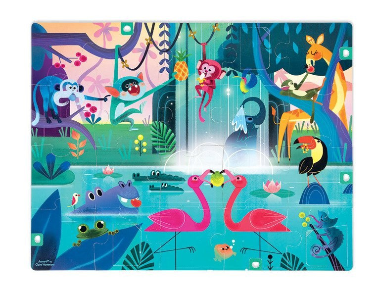 Janod Puzzle z niespodzianką Uczta w Dżungli Janod Puzzle z niespodzianką Uczta w Dżungli