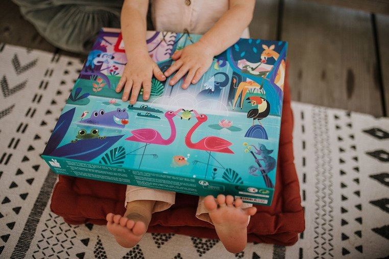 Janod Puzzle z niespodzianką Uczta w Dżungli Janod Puzzle z niespodzianką Uczta w Dżungli