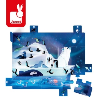 Janod puzzle pod gwiazdami z niespodzianką 20 elementów