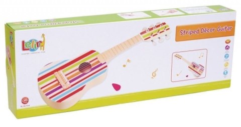 Tęczowa drewniana gitara dla dzieci 6-strunowa Lelin