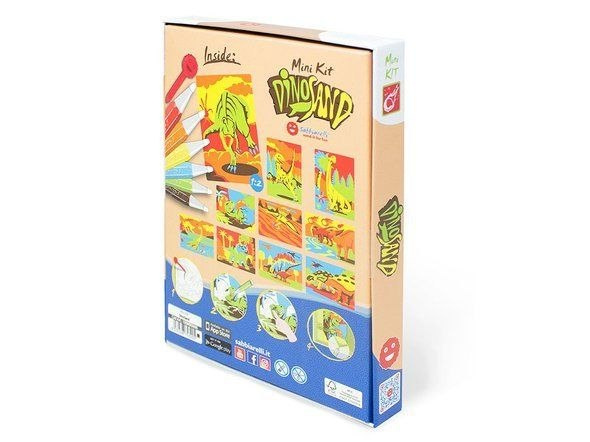 SABBIARELLI Magiczny Piasek do Kolorowania, Mini Kit, Dinozaury SABBIARELLI Magiczny Piasek do Kolorowania, Mini Kit, Dinozaury