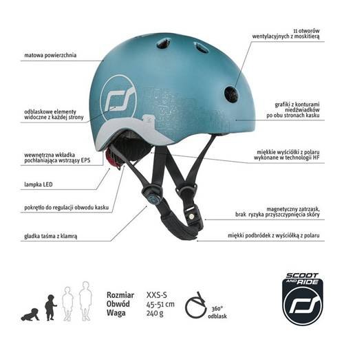 Kask z odblaskami XXS-S Steel Dog Kask z odblaskami XXS-S Steel Dog